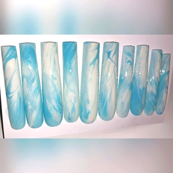 Hand crafted custom 10pc xxl long acrylic press on nails sz large - Picture 7 of 11